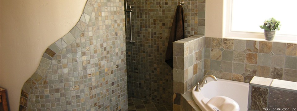 Custom Master Bathroom with Walk In Rain Shower